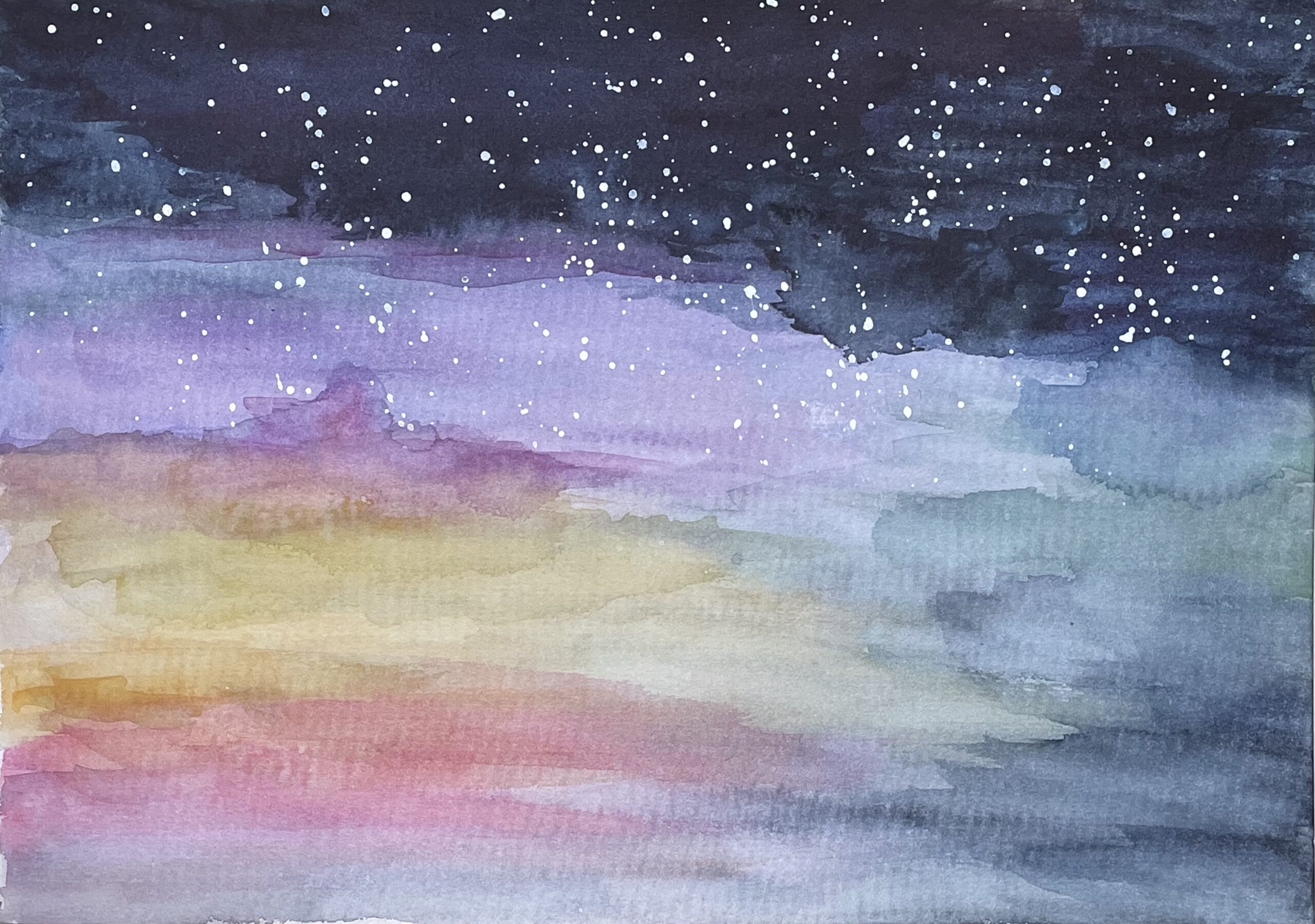Through the window at night