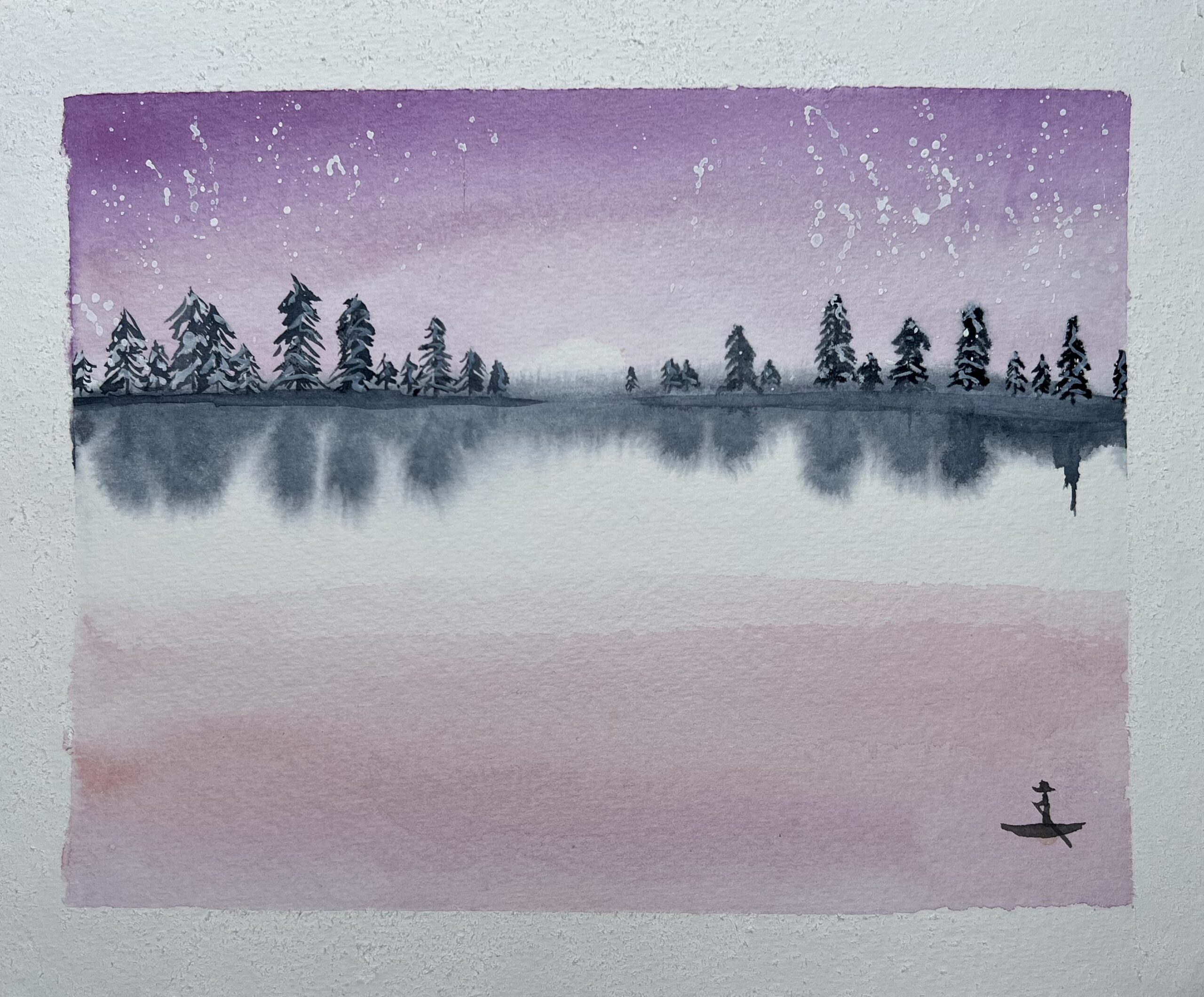 Snowy lake